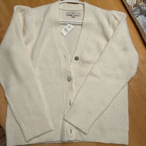 LOFT Dressy Cardigan with Jeweled Buttons Sz L - NWT